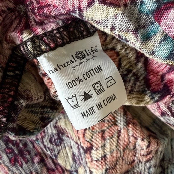 Natural Life Christa Knit Cotton Floral Mini Dress Small Button Front Boho - Picture 12 of 13